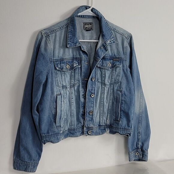Vintage SuperDry Denim Jacket Size Large - Picture 1 of 12